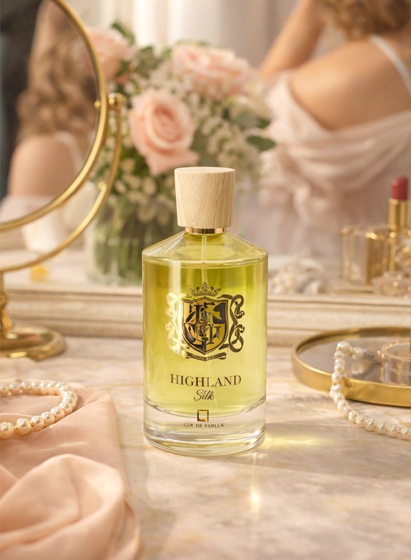 Linea De Bella Highland Silk Eau De Parfum for Women 100ml – Fresh Fruity Floral Scent with Kiwi, Jasmine, Geranium, Sandalwood & Moss - Image 3